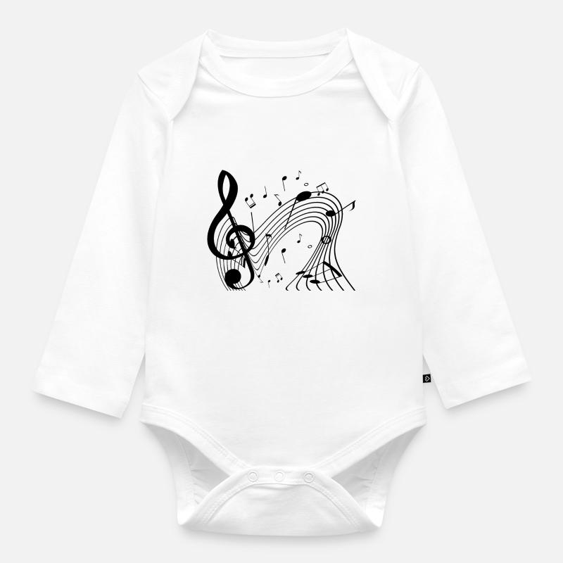 Danse Musique de danse - Body Bébé bio manches longues - blanc