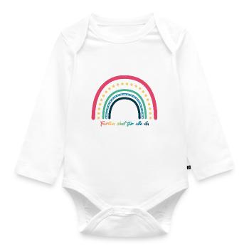 Farben sind für alle da - Baby Bio-Langarm-Body - Weiß - Vorne