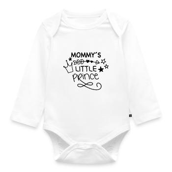 Mamma's Little King - Organic Longsleeve Baby Bodysuit - white - Front