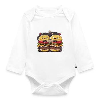Burger Kekse Trio - Baby Bio-Langarm-Body - Weiß - Vorne