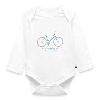 Fahrrad - Baby Bio-Langarm-Body - Weiß - Vorne