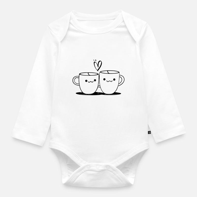 Amour - Body Bébé bio manches longues - blanc