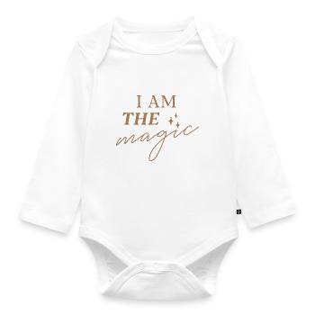 I am the magic - Organic Longsleeve Baby Bodysuit - white - Front