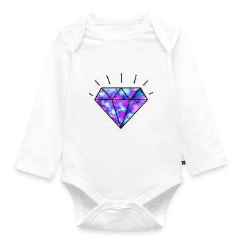 DIAMANT GALAXIE - Body Bébé bio manches longues - blanc - Devant