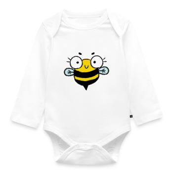 Mignon abeille fille basique - Body Bébé bio manches longues - blanc - Devant
