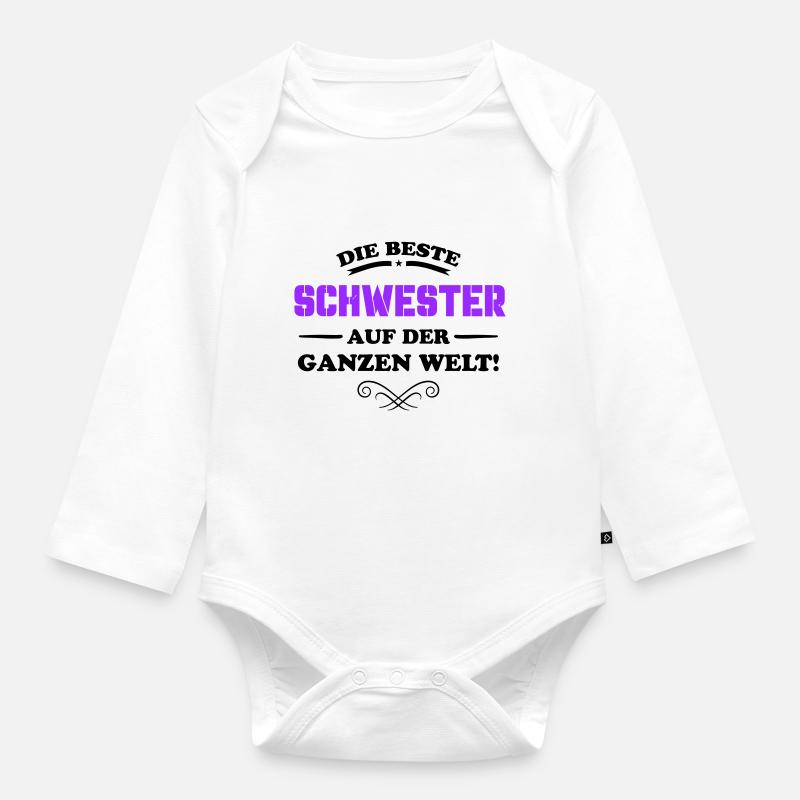 die beste schwester - Baby Bio-Langarm-Body - Weiß