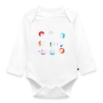 Never Stop Looking Up Astronom - Baby Bio-Langarm-Body - Weiß - Vorne