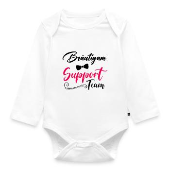 bräutigam support team - Baby Bio-Langarm-Body - Weiß - Vorne