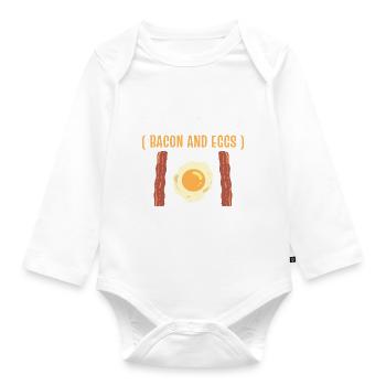 Speck und Eierliebhaber Saucier - Baby Bio-Langarm-Body - Weiß - Vorne