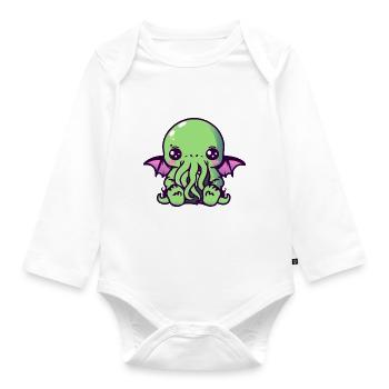Kawaii Cthulhu - Baby Bio-Langarm-Body - Weiß - Vorne
