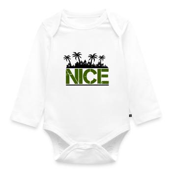 nice - Organic Longsleeve Baby Bodysuit - white - Front