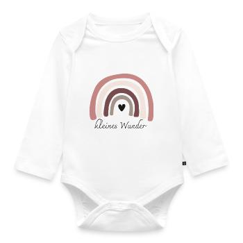 Kleines Wunder, Baby Strampler, Baby Shirt - Baby Bio-Langarm-Body - Weiß - Vorne