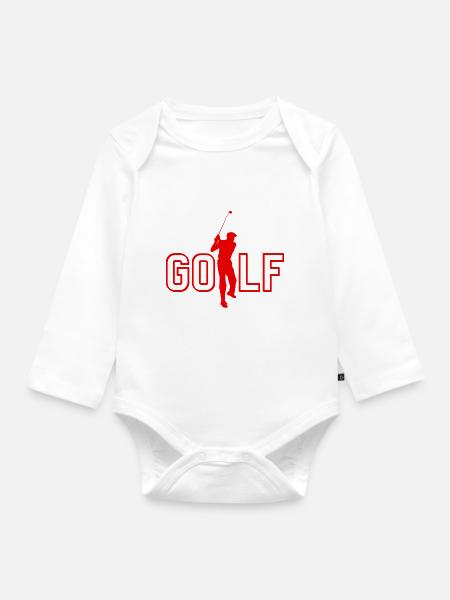 Golf - Golf Geschenkidee - Baby Bio-Langarm-Body - Weiß