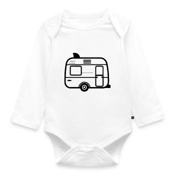 Small caravan - Organic Longsleeve Baby Bodysuit - white - Front
