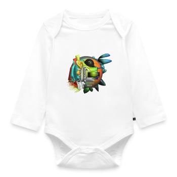 Abstract Art Cubism - Organic Longsleeve Baby Bodysuit - white - Front