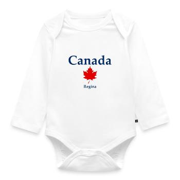 Regina - Saskatchewan - Canada - Kanada - Organic Longsleeve Baby Bodysuit - white - Front