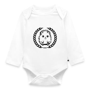 Hedgehog Cute Cute Baby - Organic Longsleeve Baby Bodysuit - white - Front