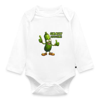 Crazy Veggies: Zucchini Thumbs Up - Baby Bio-Langarm-Body - Weiß - Vorne