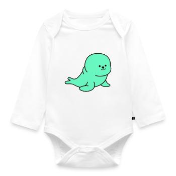 robbe - Baby Bio-Langarm-Body - Weiß - Vorne