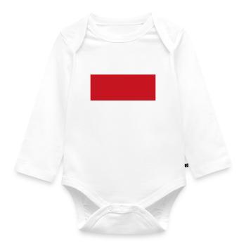 Flagge von Monaco / Drapeau Monaco - Baby Bio-Langarm-Body - Weiß - Vorne