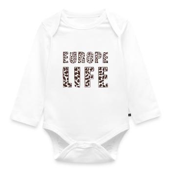 Lynx background EUROPE LIFE - Baby Bio-Langarm-Body - Weiß - Vorne