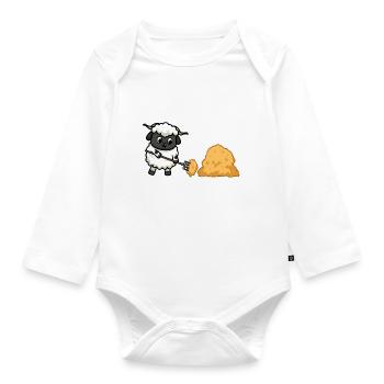 Working sheep - Organic Longsleeve Baby Bodysuit - white - Front