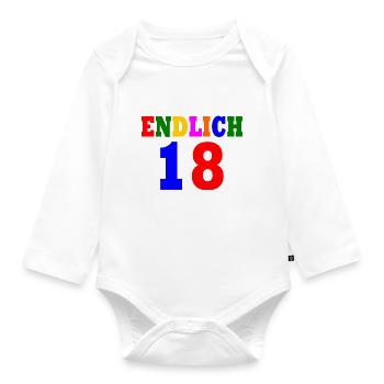 Endlich 18 - Baby Bio-Langarm-Body - Weiß - Vorne