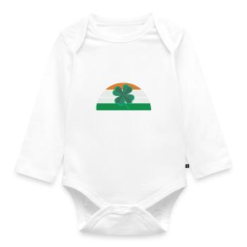 St Patricks Day Wee Little Hooligan Funny - Organic Longsleeve Baby Bodysuit - white - Front