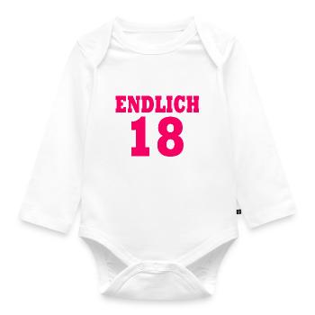 Endlich 18 - Baby Bio-Langarm-Body - Weiß - Vorne