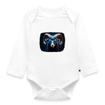 Signe du zodiaque Bélier - Body Bébé bio manches longues - blanc - Devant