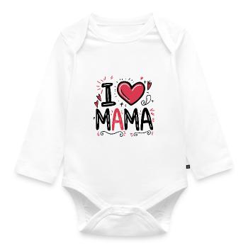 Baby ich liebe Mama - Baby Bio-Langarm-Body - Weiß - Vorne