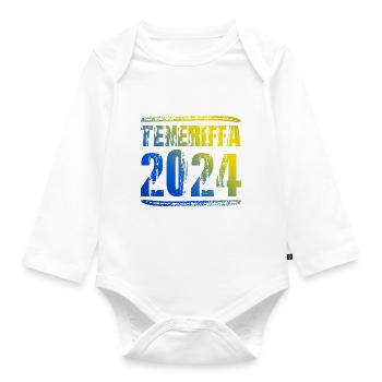 Vacances colorées à Tenerife 2024 - Body Bébé bio manches longues - blanc - Devant