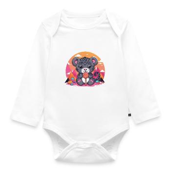 Leololli - Body Bébé bio manches longues - blanc - Devant