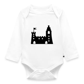 castle - Organic Longsleeve Baby Bodysuit - white - Front