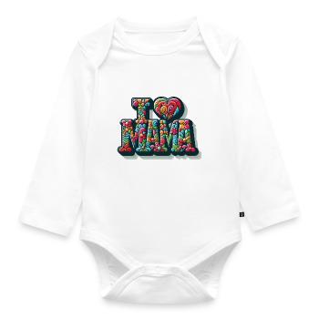 Mama Mother's Day Birthday Gift Idea - Organic Longsleeve Baby Bodysuit - white - Front
