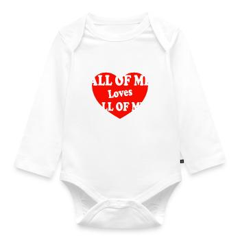 Valentinstag All of me loves all of you Geschenk - Baby Bio-Langarm-Body - Weiß - Vorne