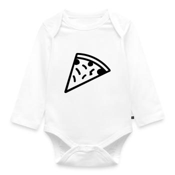 part de pizza - Body Bébé bio manches longues - blanc - Devant