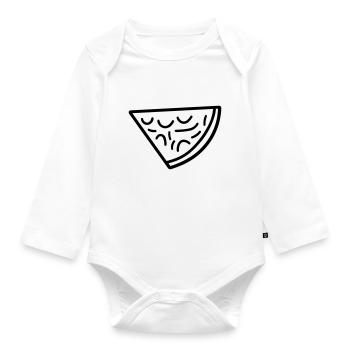 part de pizza - Body Bébé bio manches longues - blanc - Devant
