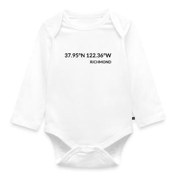 Richmond California USA Koordinaten - Baby Bio-Langarm-Body - Weiß - Vorne