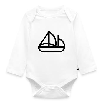 pirate ship - Organic Longsleeve Baby Bodysuit - white - Front