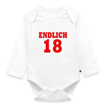 Endlich 18 - Baby Bio-Langarm-Body - Weiß - Vorne