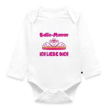 Beautiful Mom ich liebe dich - Organic Longsleeve Baby Bodysuit - white - Front