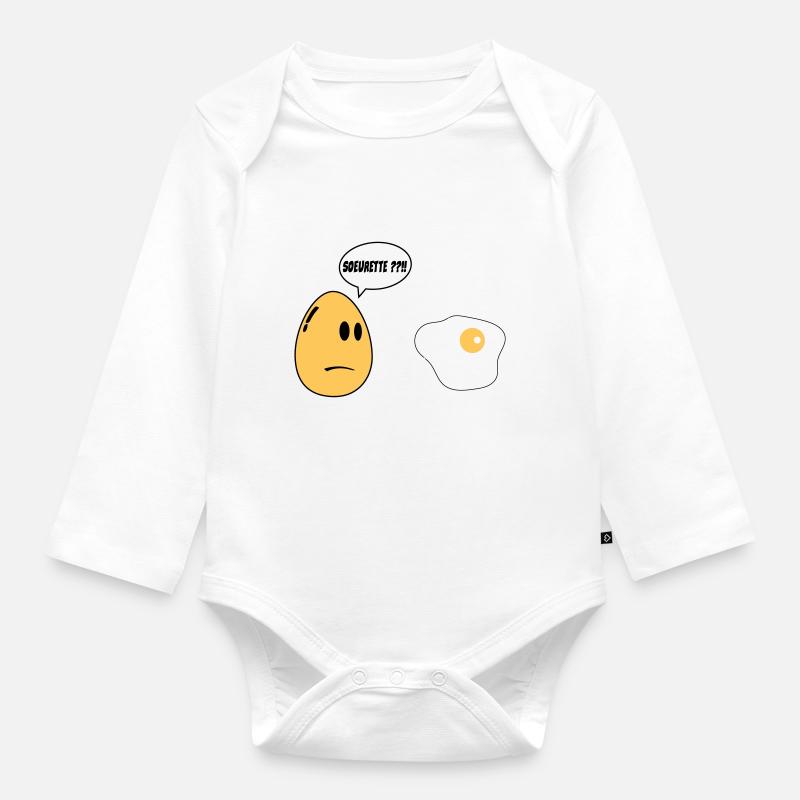 SISTER Ei - Baby Bio-Langarm-Body - Weiß