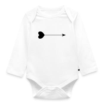 Herz-Pfeil - Baby Bio-Langarm-Body - Weiß - Vorne