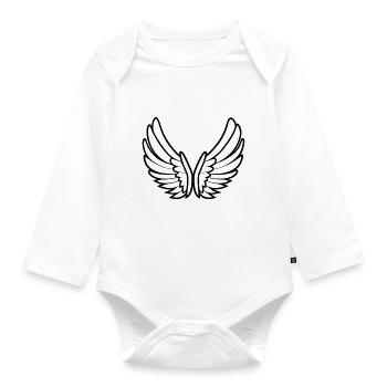 Angel Wings - Organic Longsleeve Baby Bodysuit - white - Front