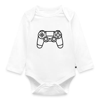 Videospiel-Controller - Baby Bio-Langarm-Body - Weiß - Vorne