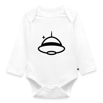 flying saucer - Organic Longsleeve Baby Bodysuit - white - Front