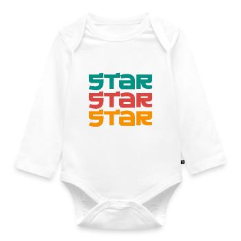 Superstar Star, Starlets und Stars - Baby Bio-Langarm-Body - Weiß - Vorne