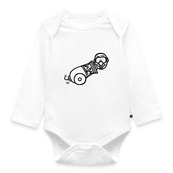 Die Kanone - Baby Bio-Langarm-Body - Weiß - Vorne