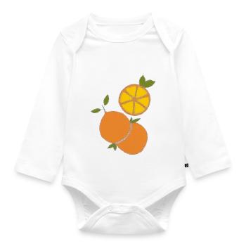 Orange Kristal - Organic Longsleeve Baby Bodysuit - white - Front